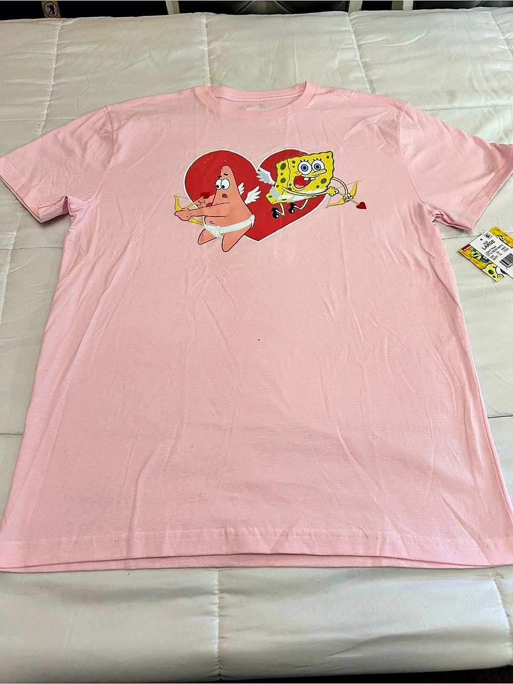 Nickelodeon SpongeBob SquarePants Patrick Cupid Valentine Graphic T-Shirt Large